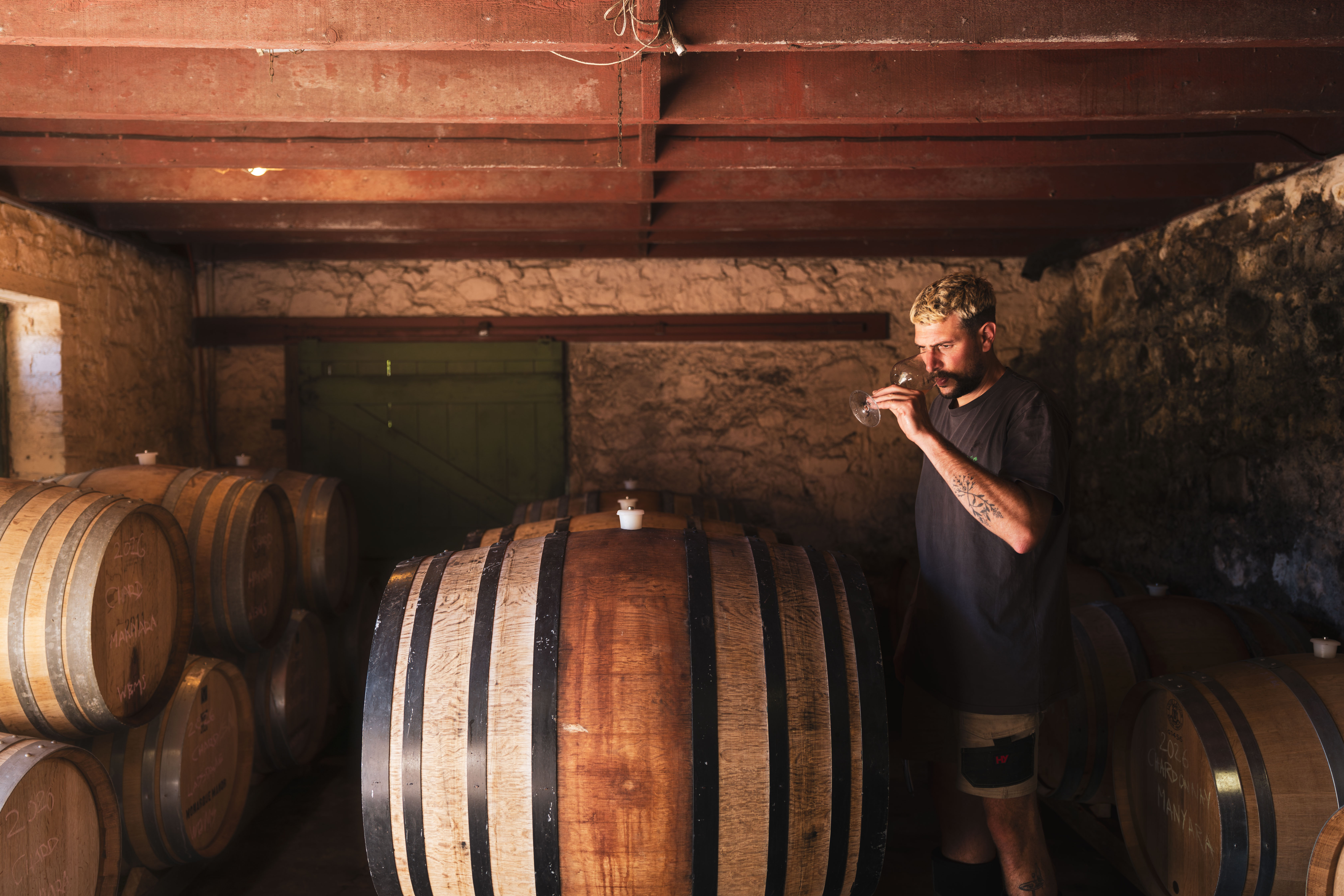 Jean-Baptiste in the barrel room